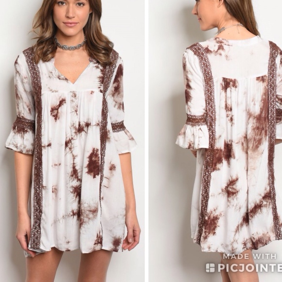 Trend Setter Diva Dresses & Skirts - Sexy & Flirty Tie dye Boho mini Crochet dress